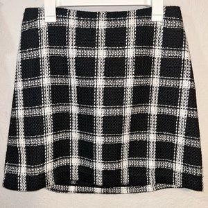 Black plaid skirt